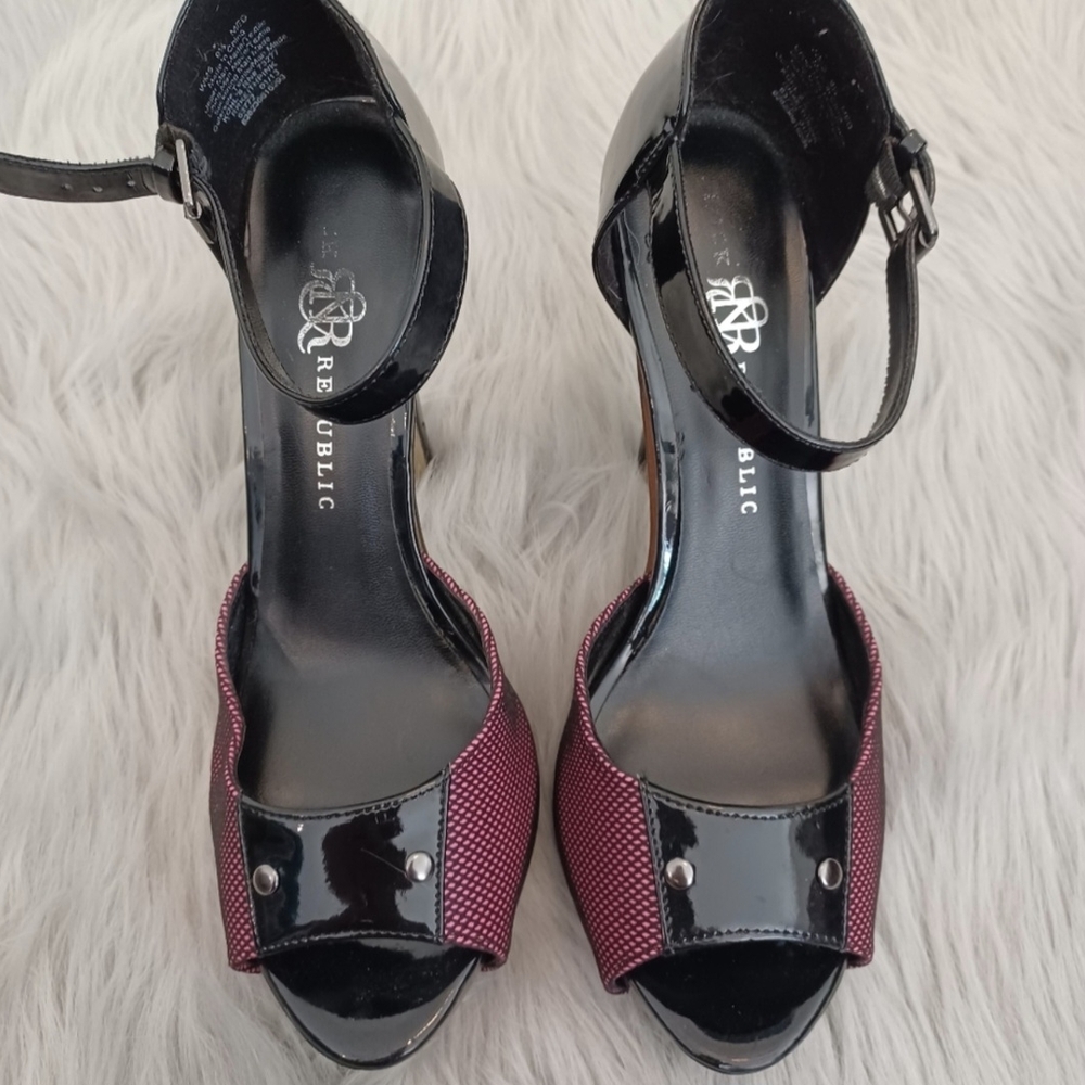Rock & Republic Black & Pink High Heel Shoes Size 9.5 - Picture 3 of 9